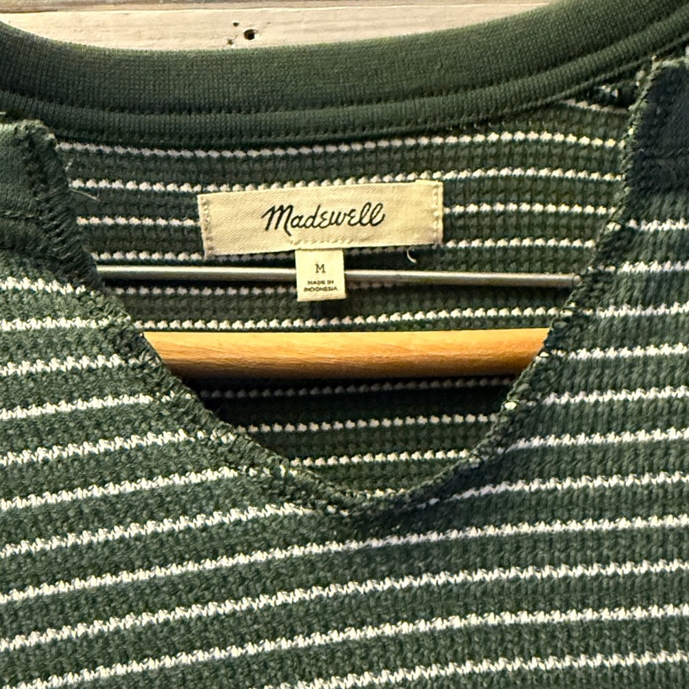 Madewell Olive Striped Short Sleeve Tee - Picture 3 of 3
